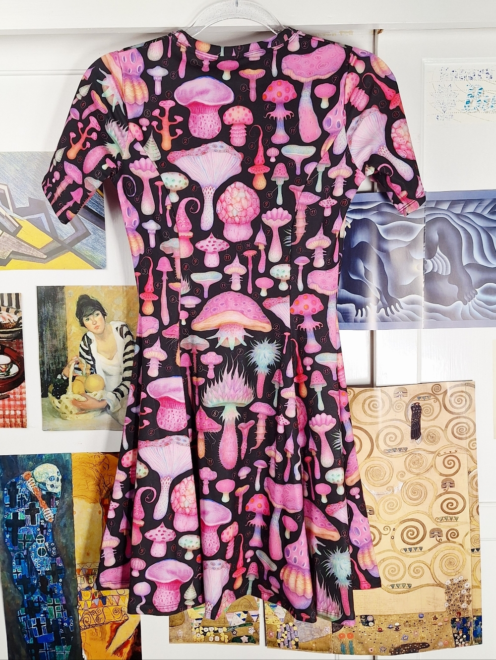 NEW Black Milk Fungirl BlackLongline Evil Tee Dress Size XS Pink Mushrooms - Picture 3 of 7